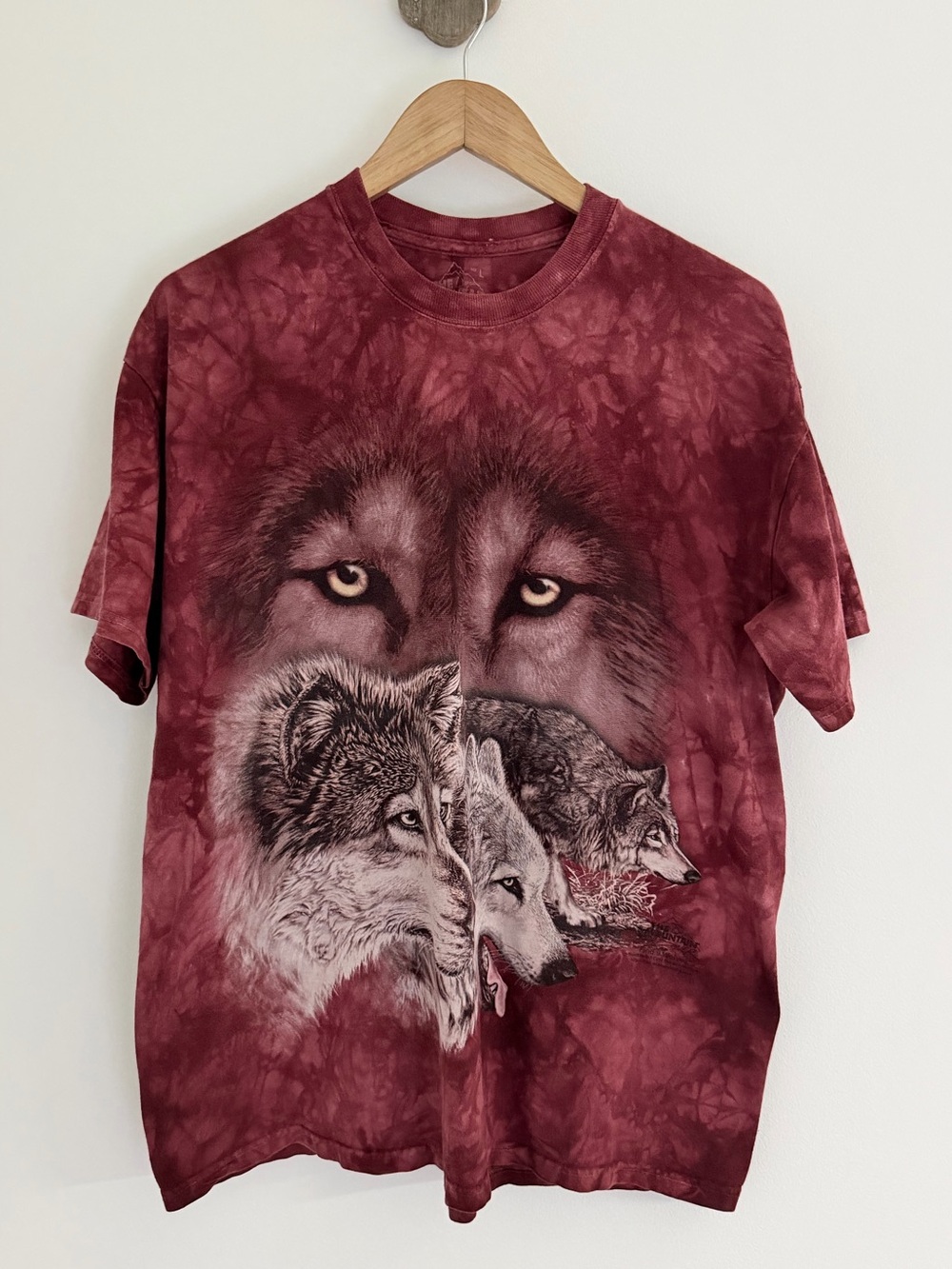 Y2K Wolf Graphic Tie Dye Tee The Mountain Naturecore Oversized